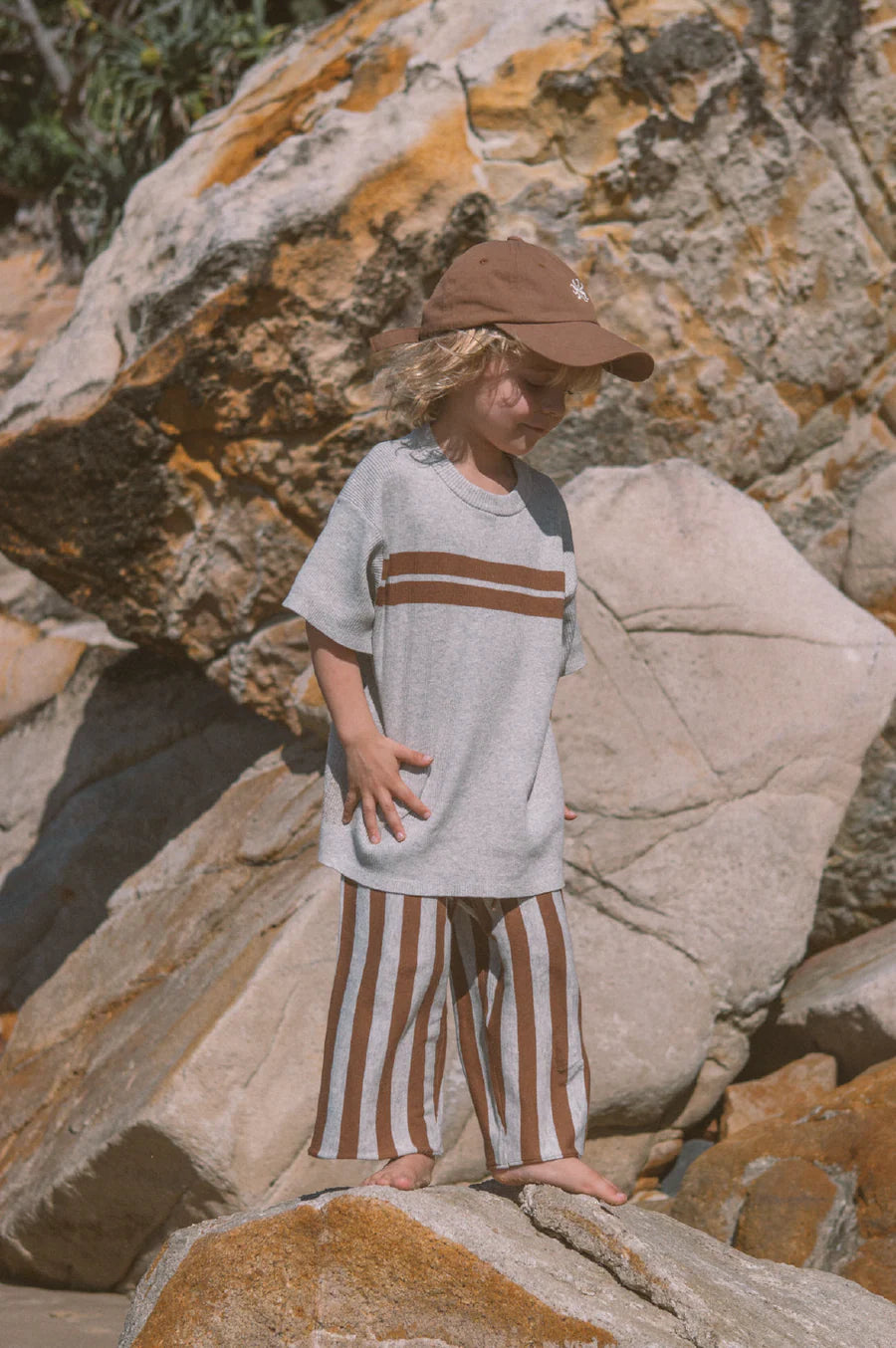 Twin Striped Ribbed Tee