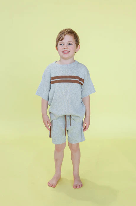 Twin Striped Ribbed Tee