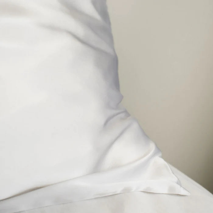 100% Pure Silk Pillowcase Pair - Clean White