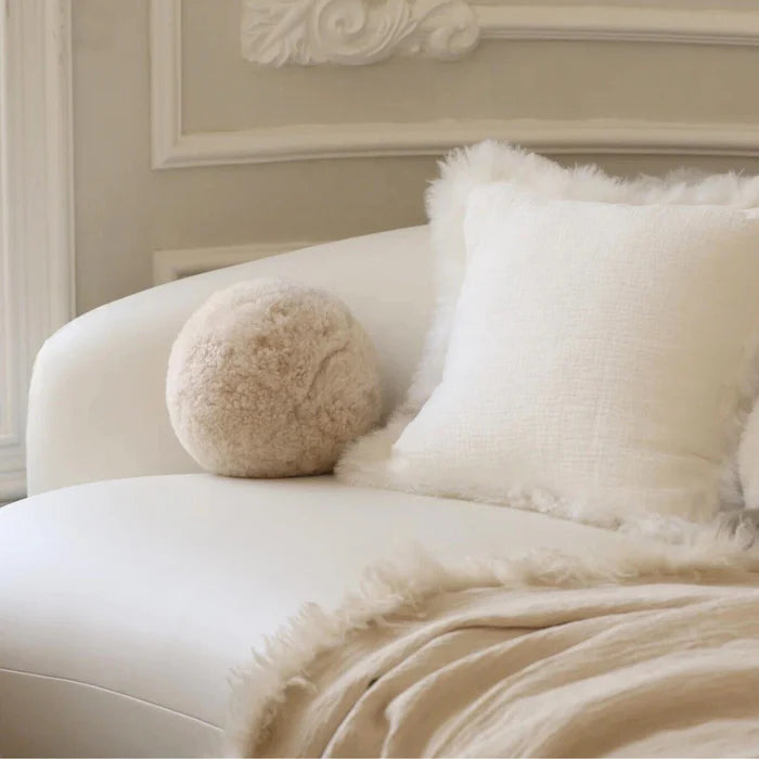 Sheepskin Ball Cushion