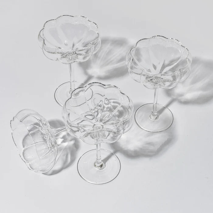 Petal Cocktail Glass - Clear - Set of 4