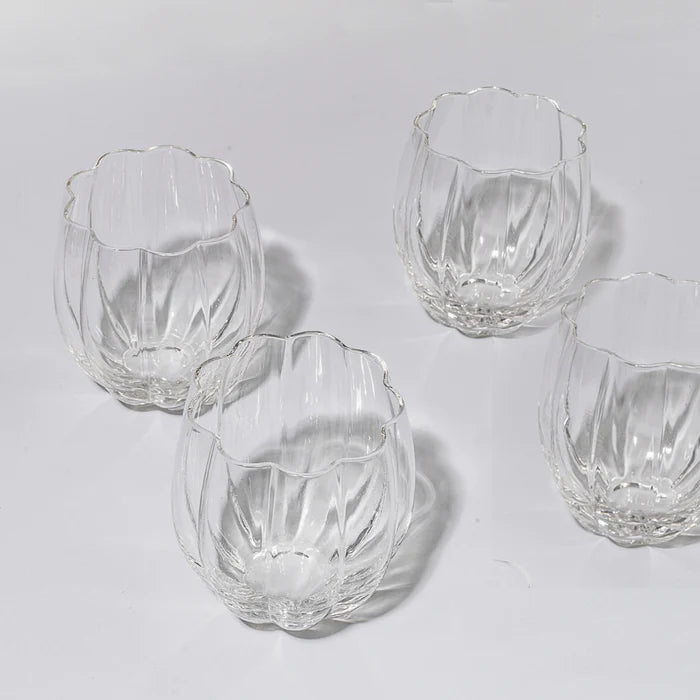 Petal Stemless Glass - Clear- Set of 4
