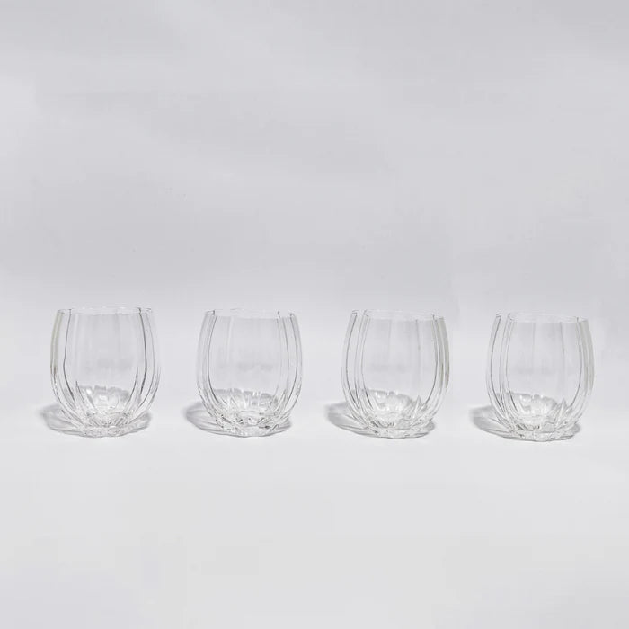 Petal Stemless Glass - Clear- Set of 4