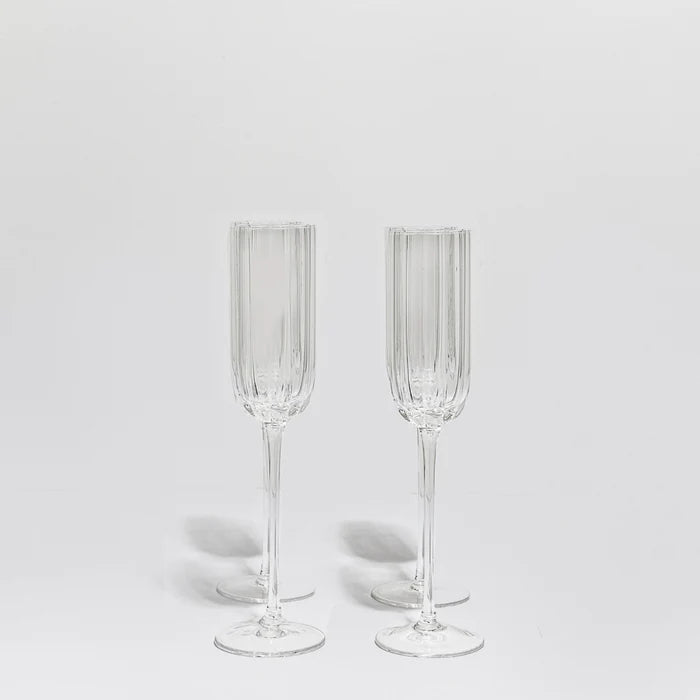 Petal Champagne Flute - Clear- Set of 4