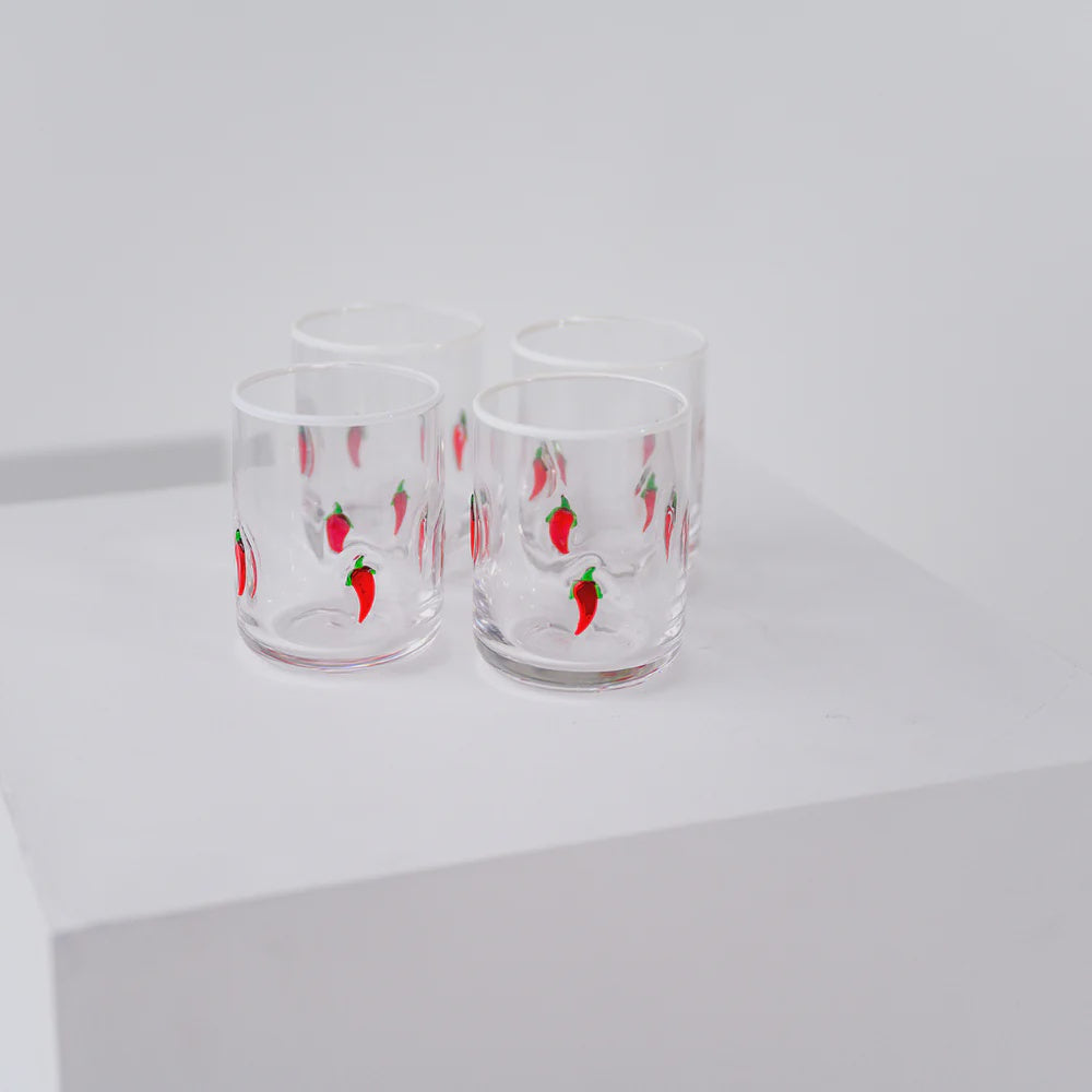 Chilli Icon Glass - Set of 4