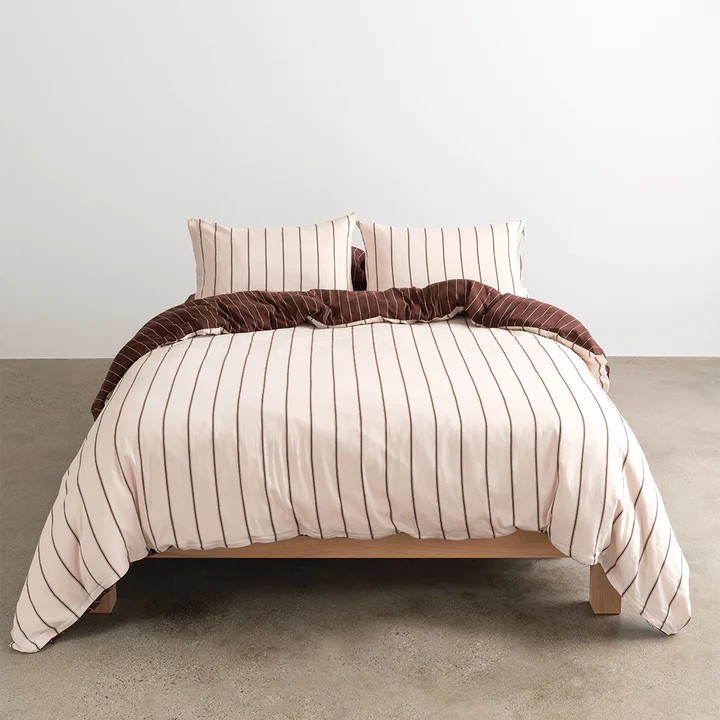 Quilt Cover - Vanilla / Mahogany