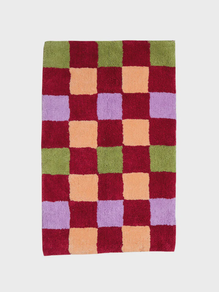 Winter Checkers Bath Mat