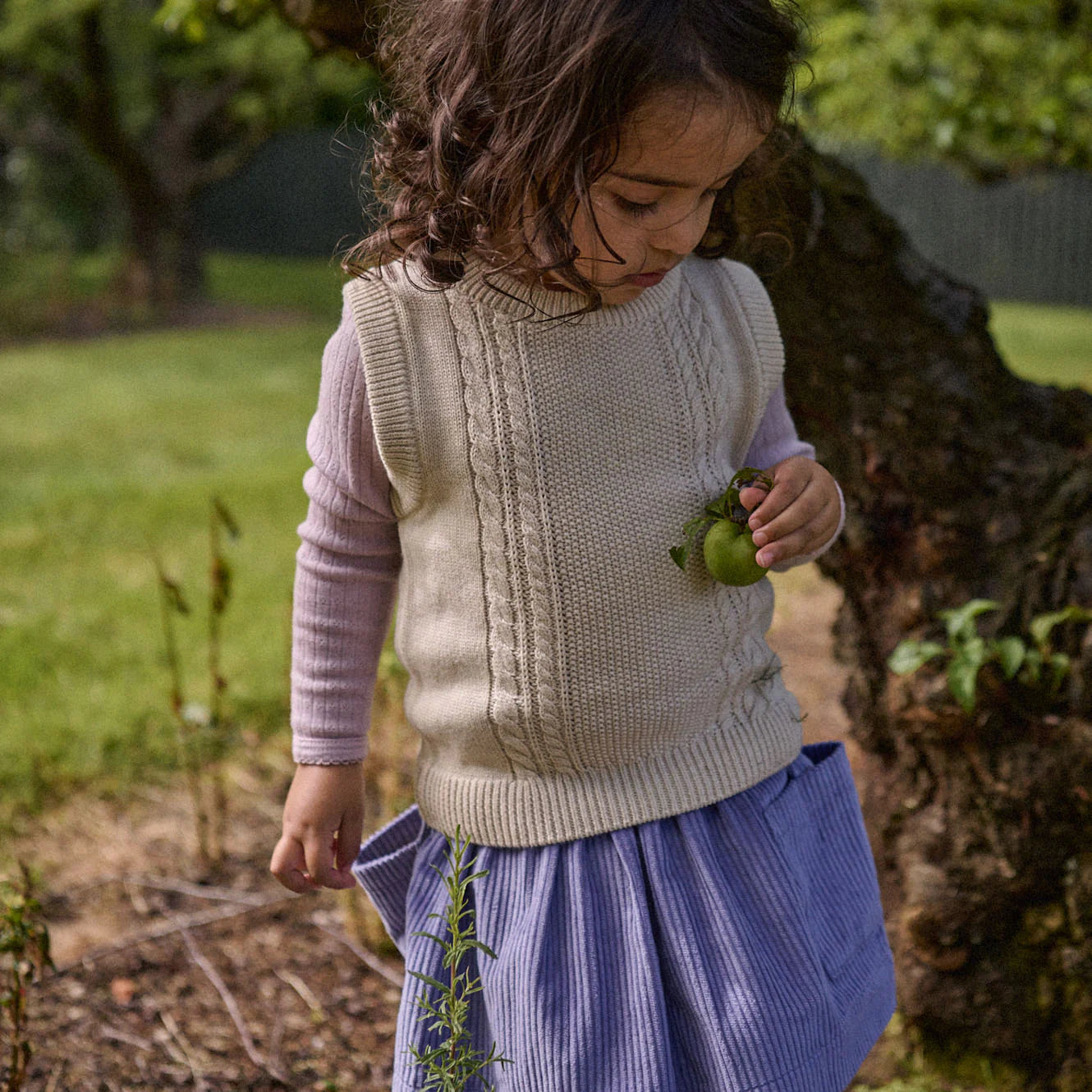 WALTER VEST - Oatmeal Marl Cable Knit