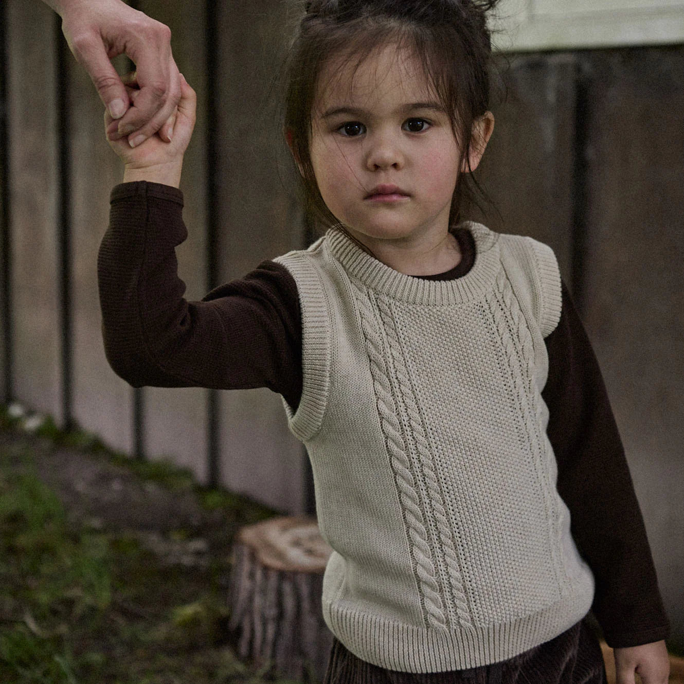 WALTER VEST - Oatmeal Marl Cable Knit