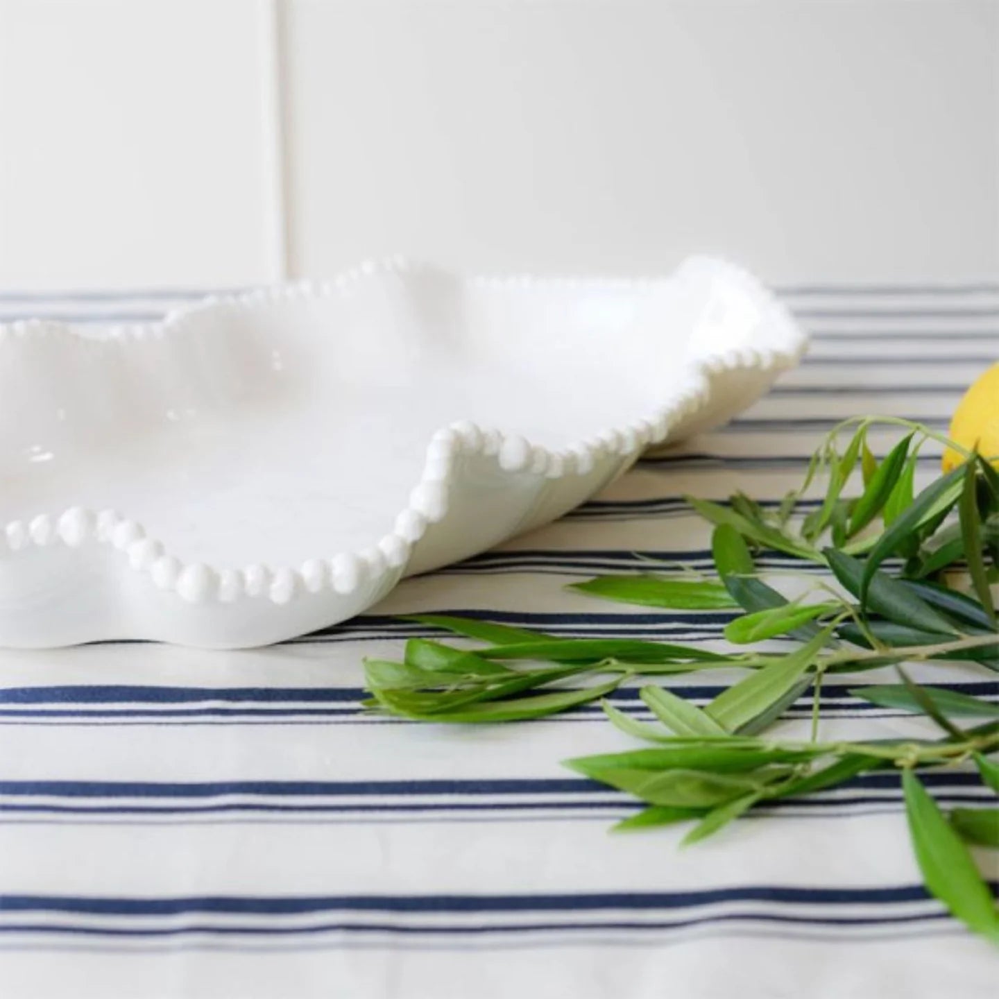 Melamine Pearl Serving Dish - White