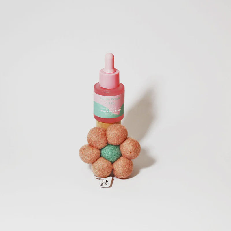White Peach & Lily - Felt Air Freshener