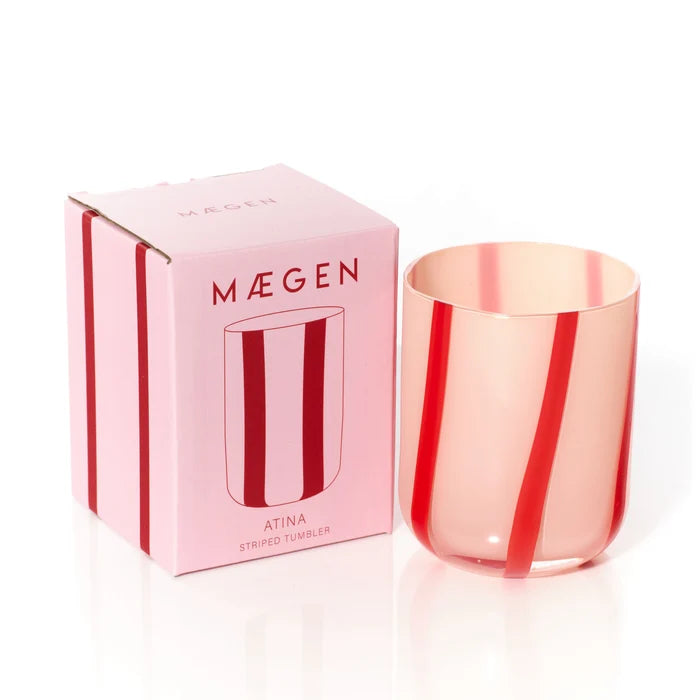 Atina Striped Tumbler - Pink/Red
