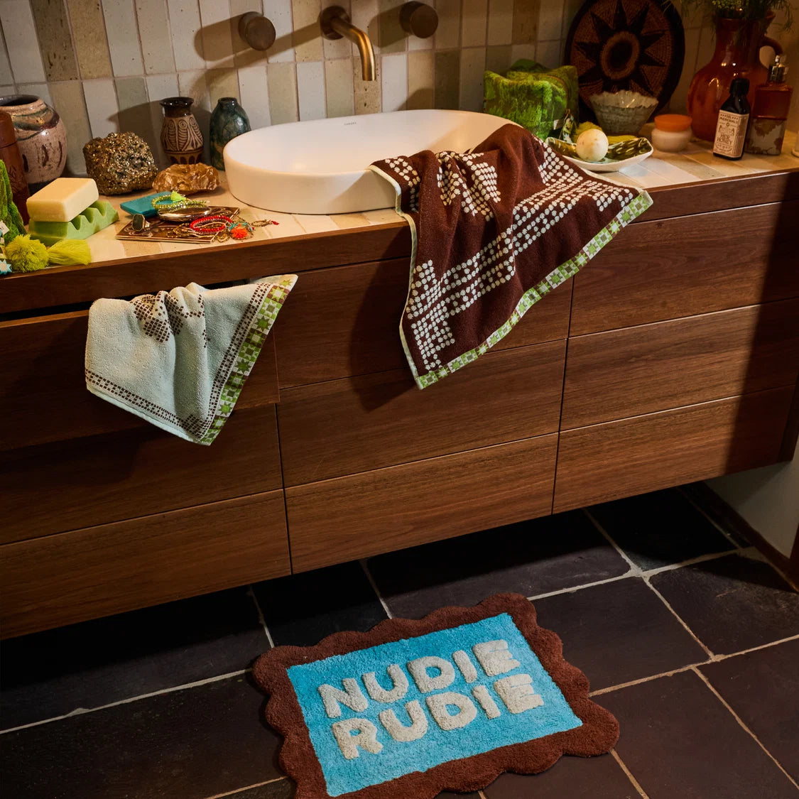 Romy Nudie Bath Mat Mini - Turquoise