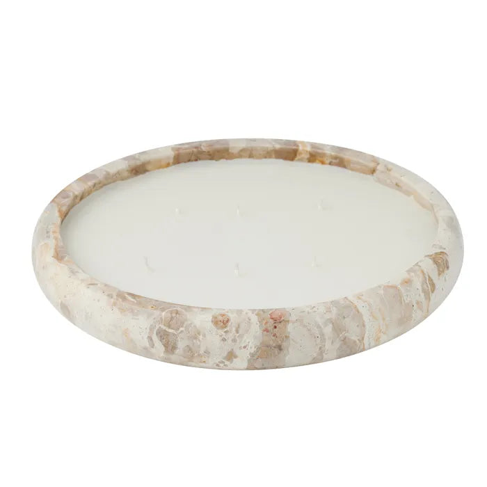 Sarang Marble Candle Bowl - Lotus