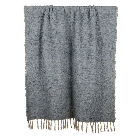 Burbujeo Cotton Blend Throw 125x150cm Steel