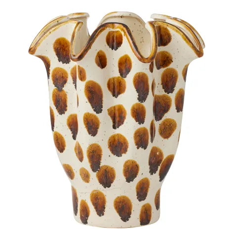 Brun Ceramic Vase 22.5x27cm Ivory/Brown