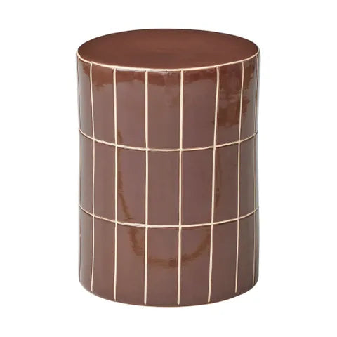 Boyd Ceramic Tile Stool - Choc
