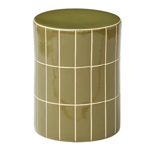 Boyd Ceramic Tile Stool - Olive