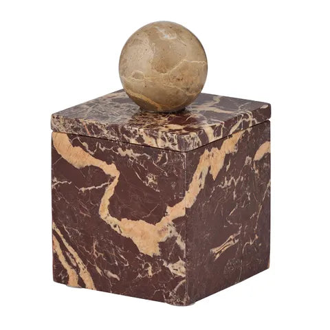 Iowa Marble Trinket Box - Claret