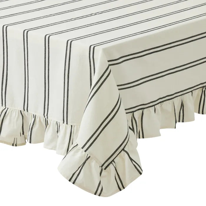 Sofia Cotton Table Cloth 150x250cm Ivory/Black