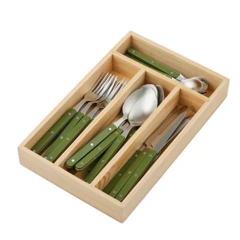 Remy 24pc Stainless Steel Cutlery 20x31x4.5cm Olive - Addy & Lou