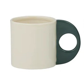 Orb Ceramic Mug - Ivory & Forest