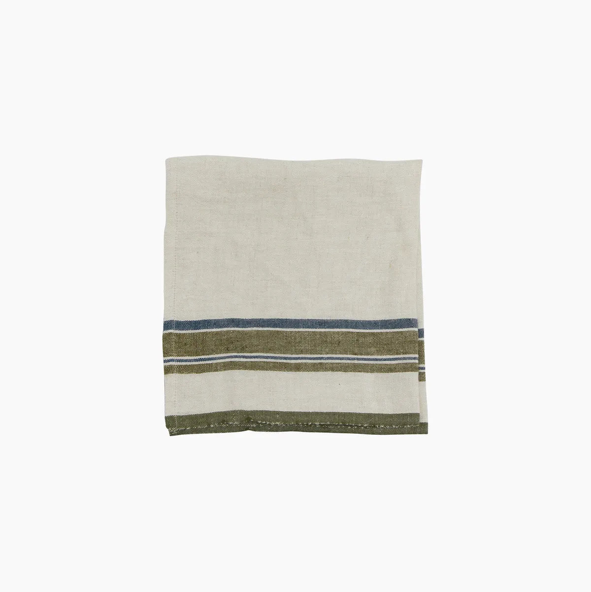 Green Selvedge Stripe Linen Napkin