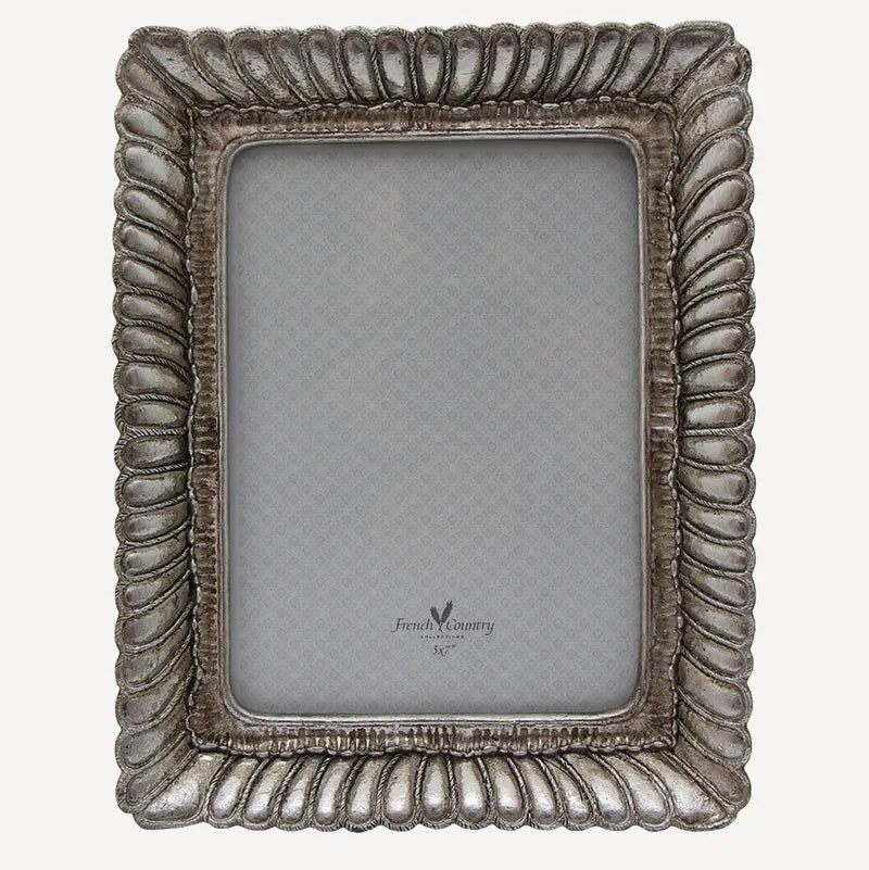 Fanned Rectangle Photo Frame  Pewter Finish 5x7"