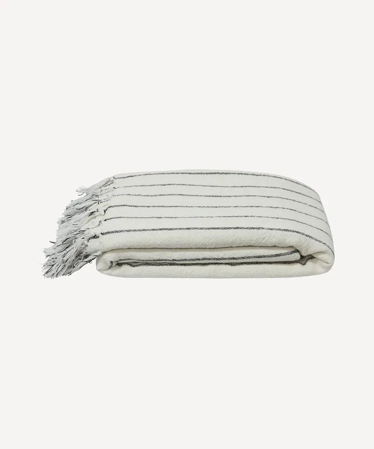 Striped Linen Cotton Bed Cover