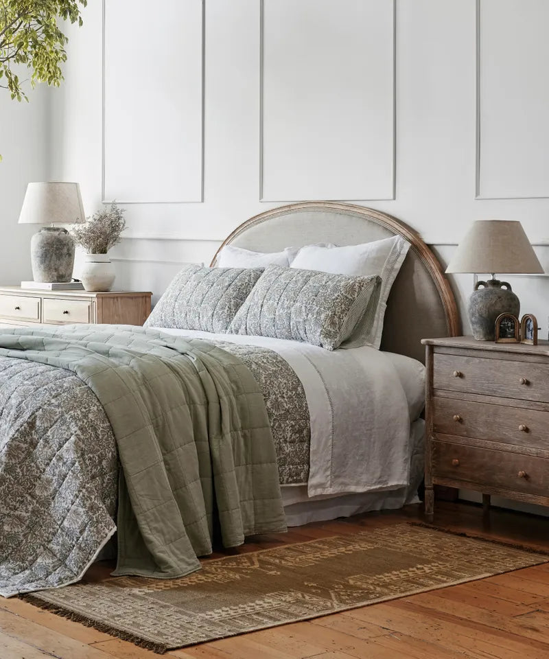 Arch Bed Head Natural Linen