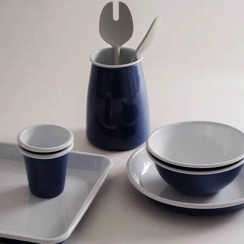 Dishy Enamel Utensil Holder - 16cm - Mineral