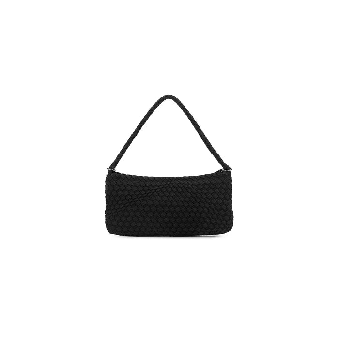 Nolita 2 Piece Eastwest Handwoven Suedette Handbag - Black