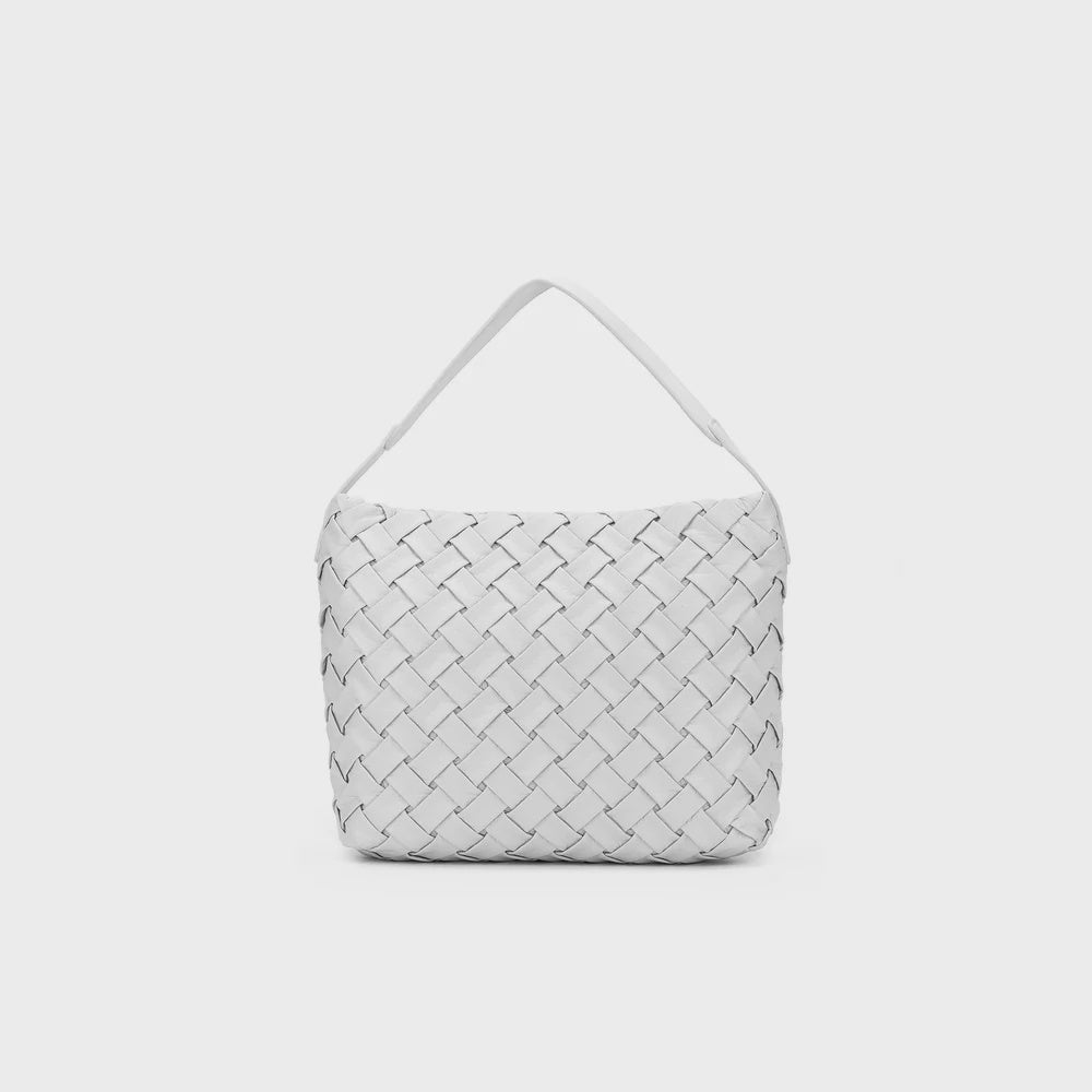 Raquel Woven Shoulder Bag - White