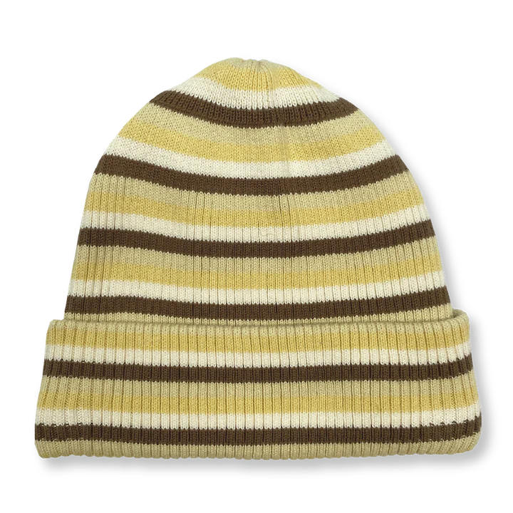 Knitted Stripe Pixie Beanie - Clay/Dusty