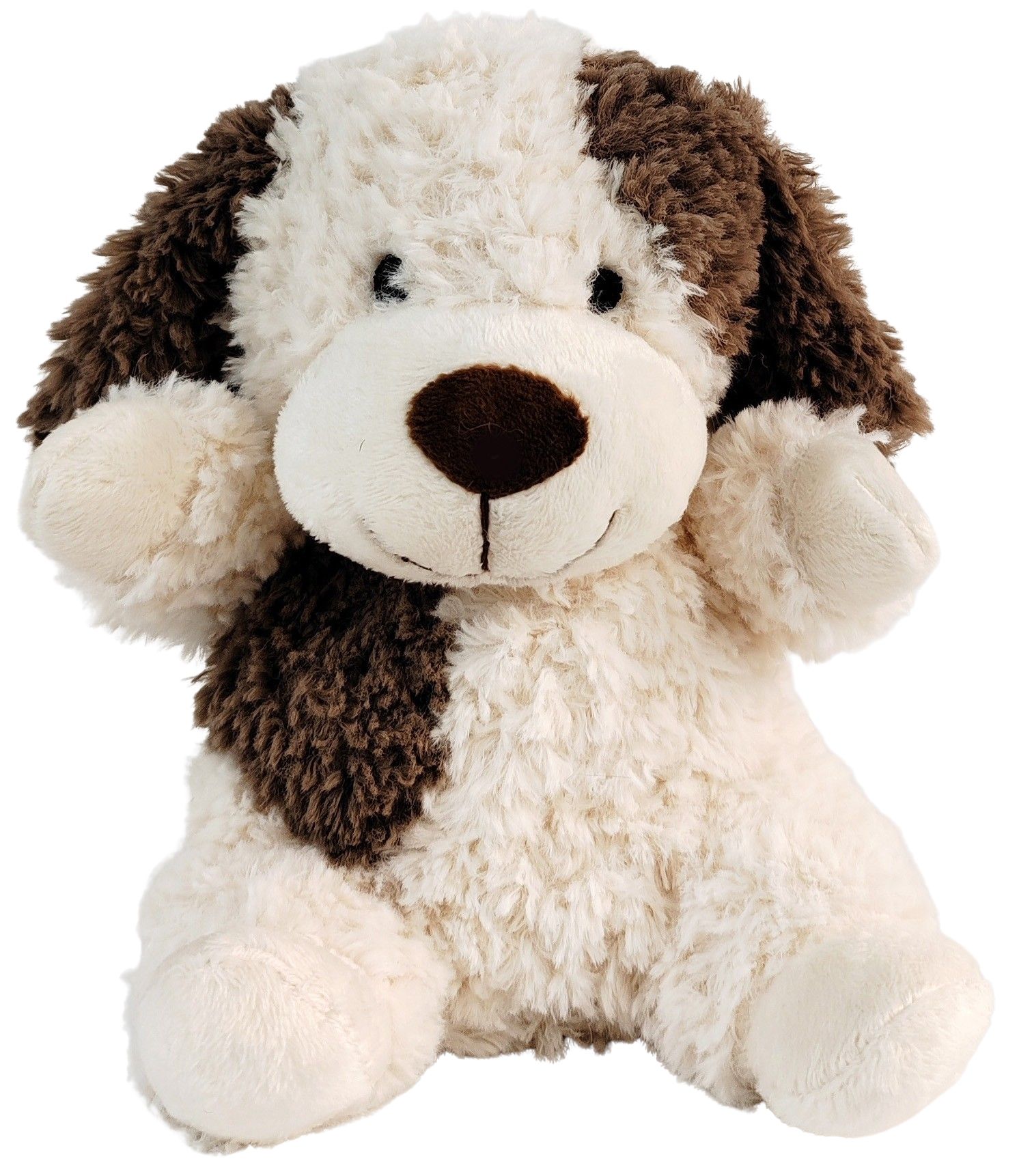 Curly Dog Soft Toy White & Brown