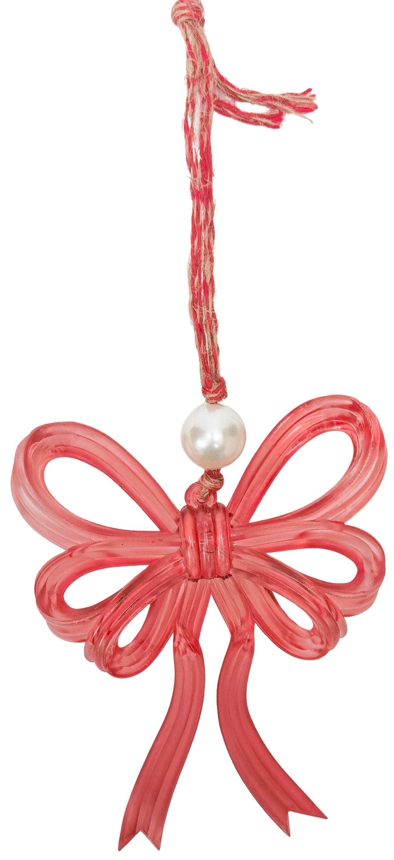 Bow Hanging Decoration Red 14cm