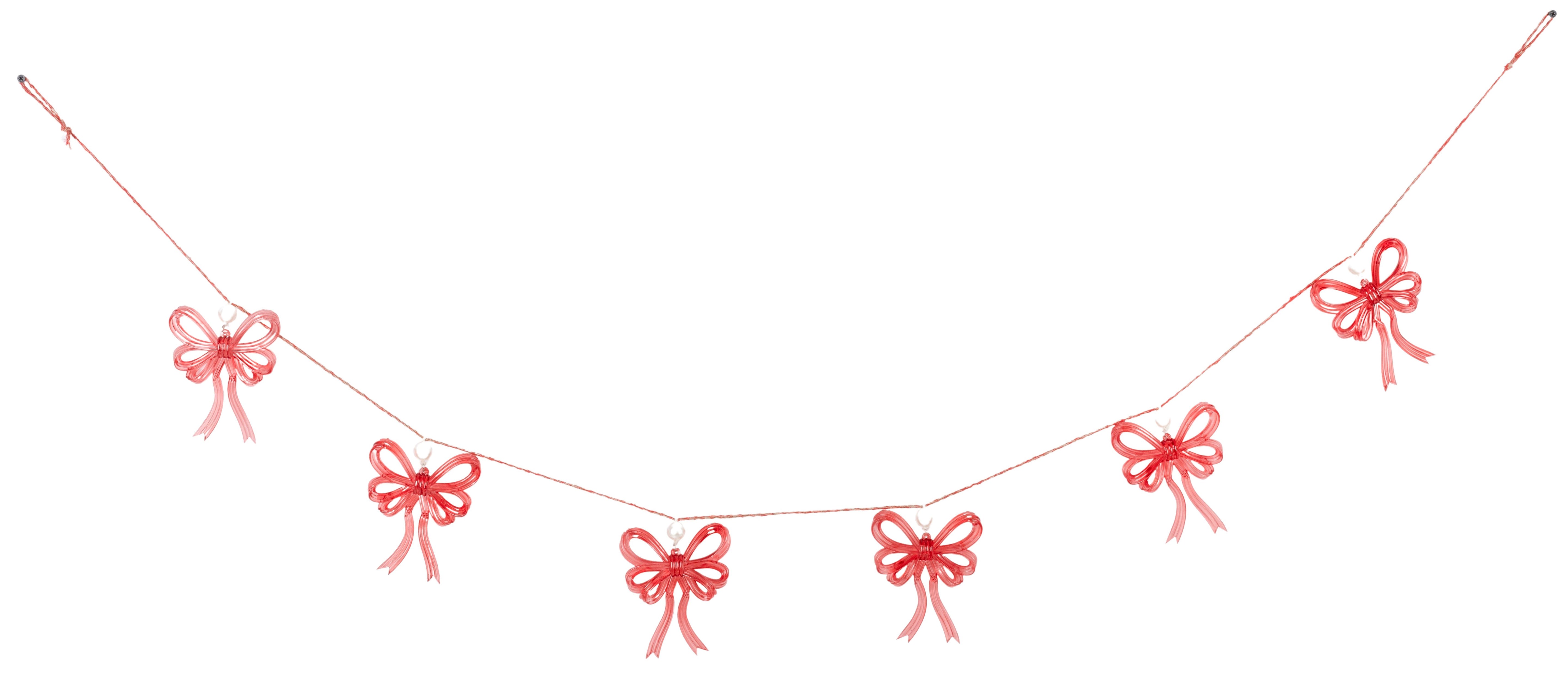 Bow Hanging Garland Red 190cm
