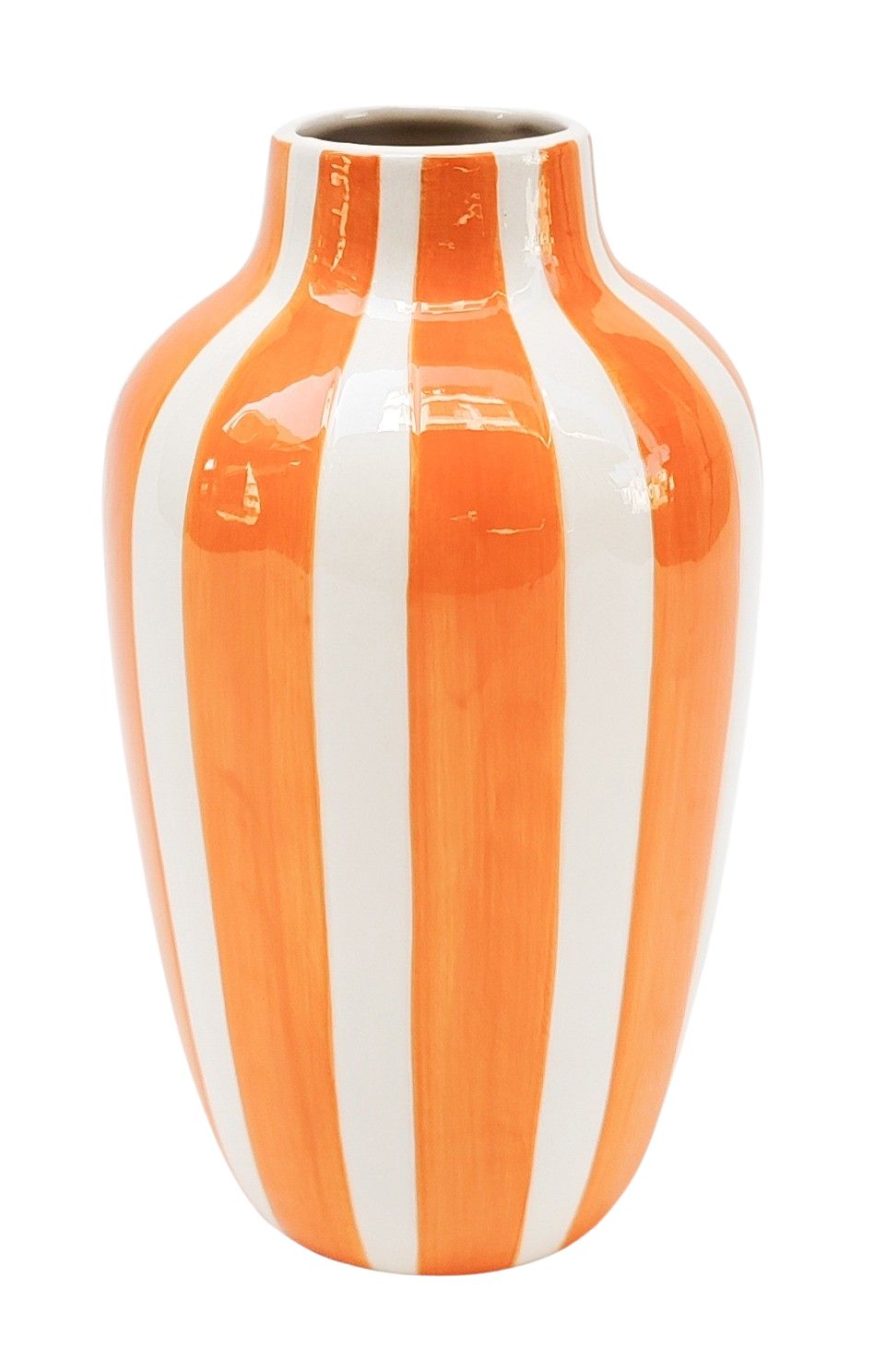 Halcyon Stripe Vase - Orange