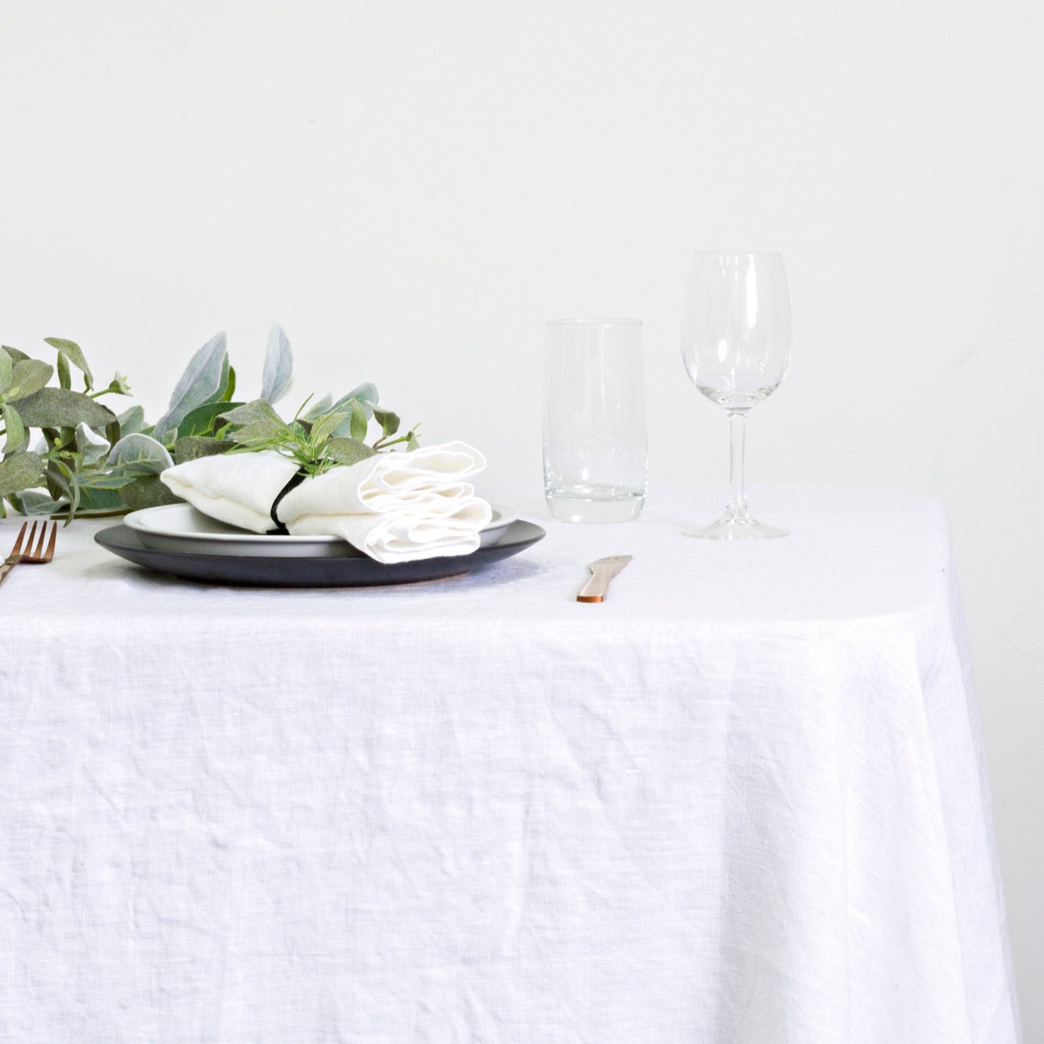 Linen Table Runner - White