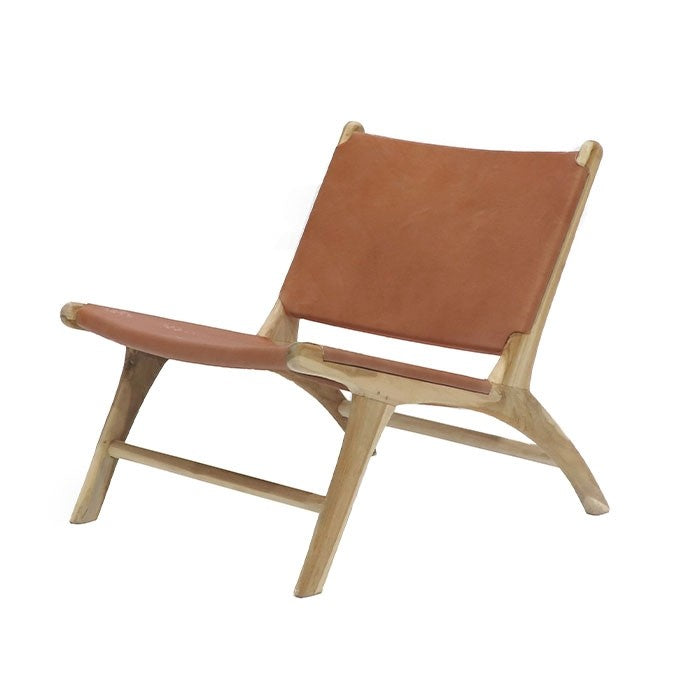 Hyde Leather Low Chair - Tan