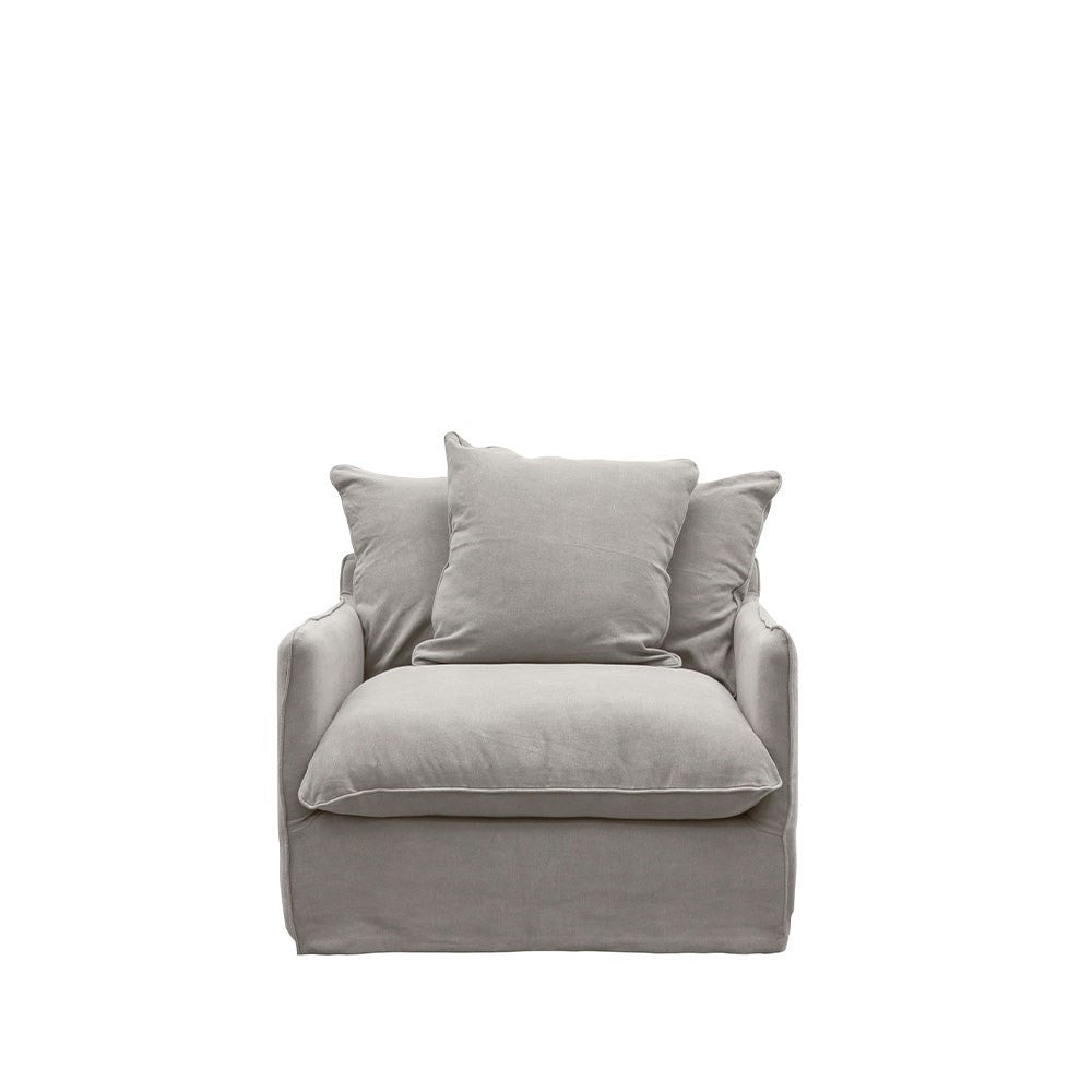 Lotus Slipcover Armchair - Cement