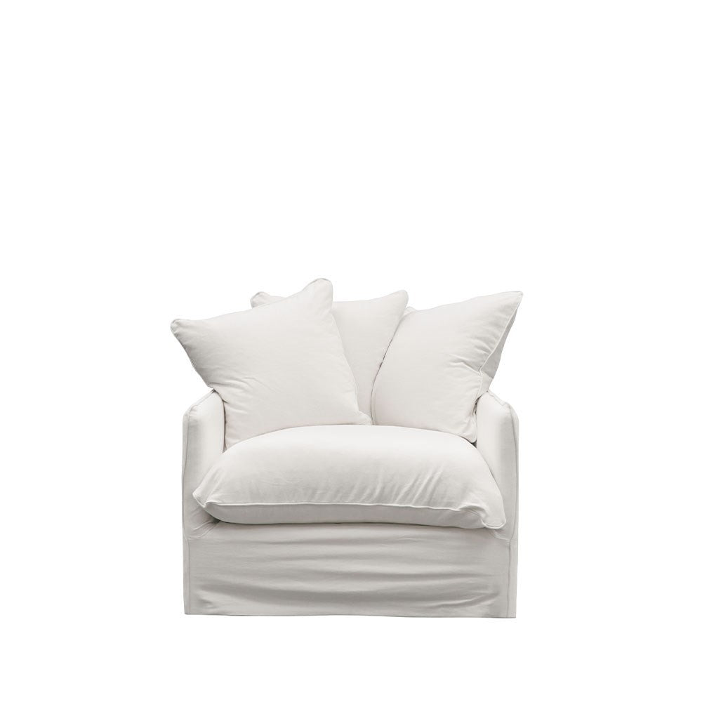 Lotus Slipcover Armchair - White