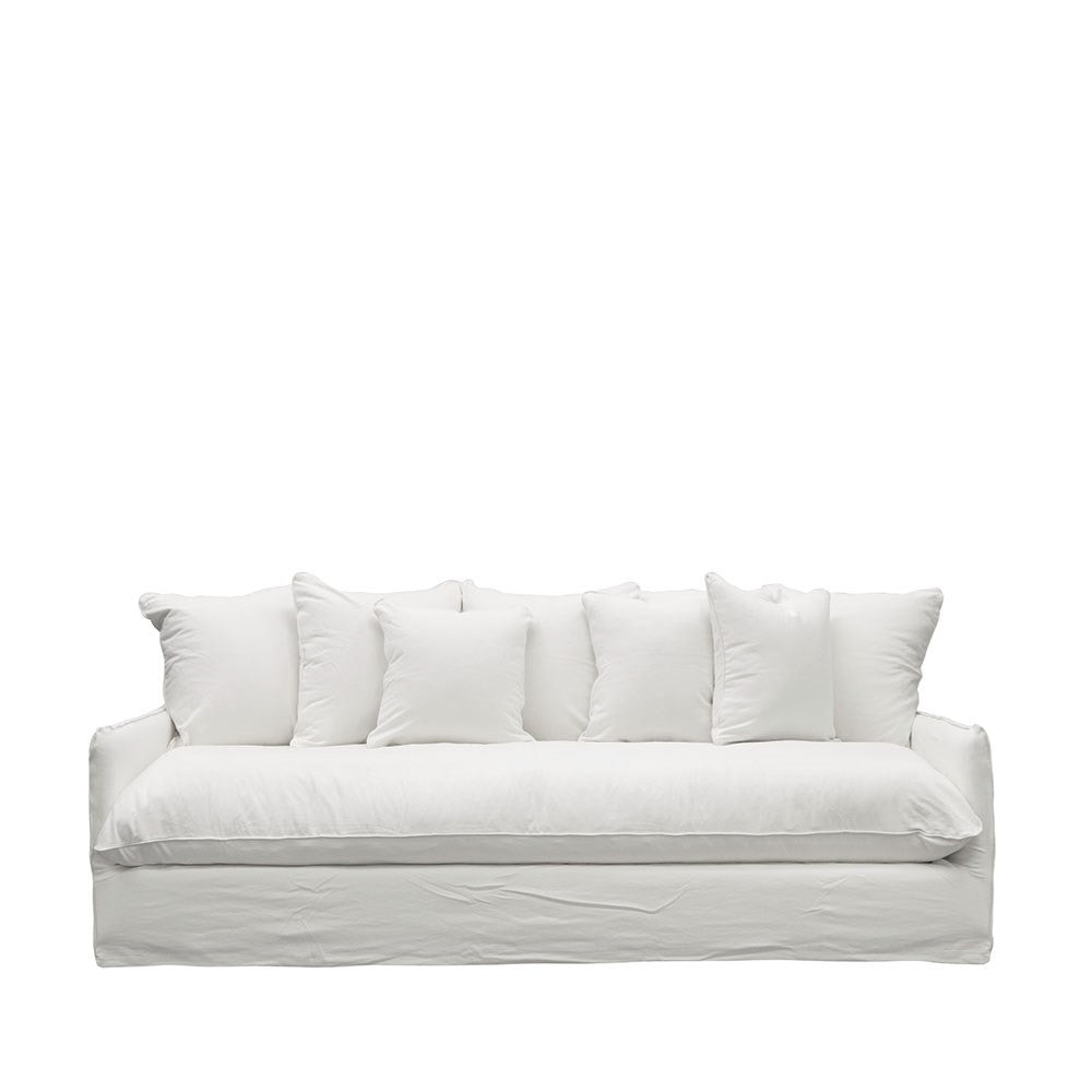 Lotus 3 Seater Slipcover Sofa - White