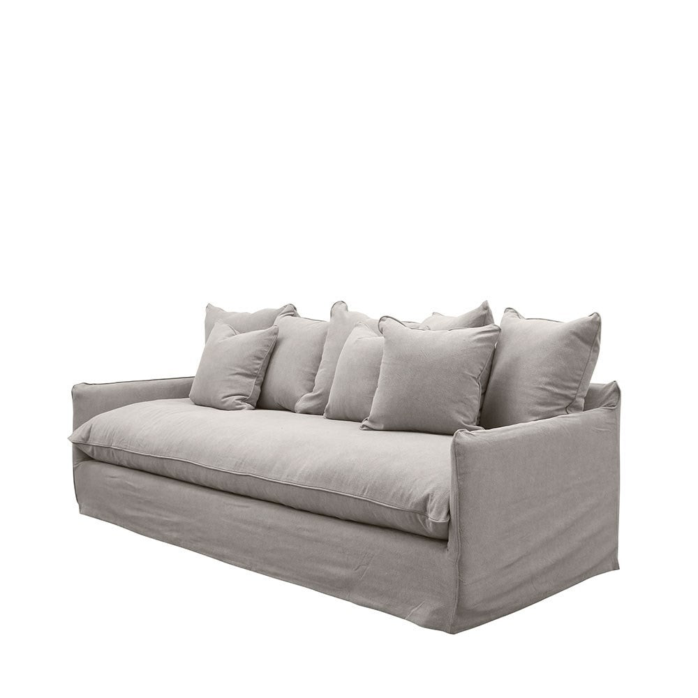 Lotus 3 Seater Slipcover Sofa - Cement