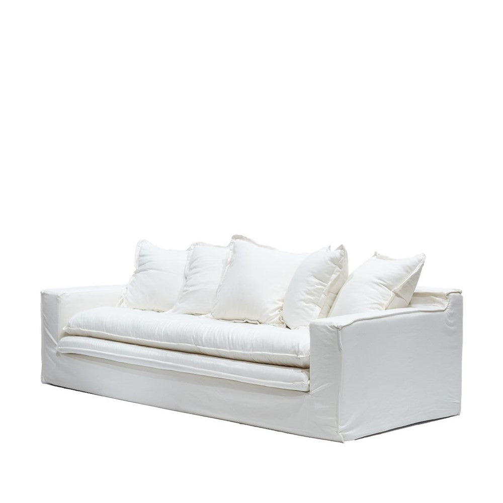 Keely 3 Seater Slipcover Sofa - White