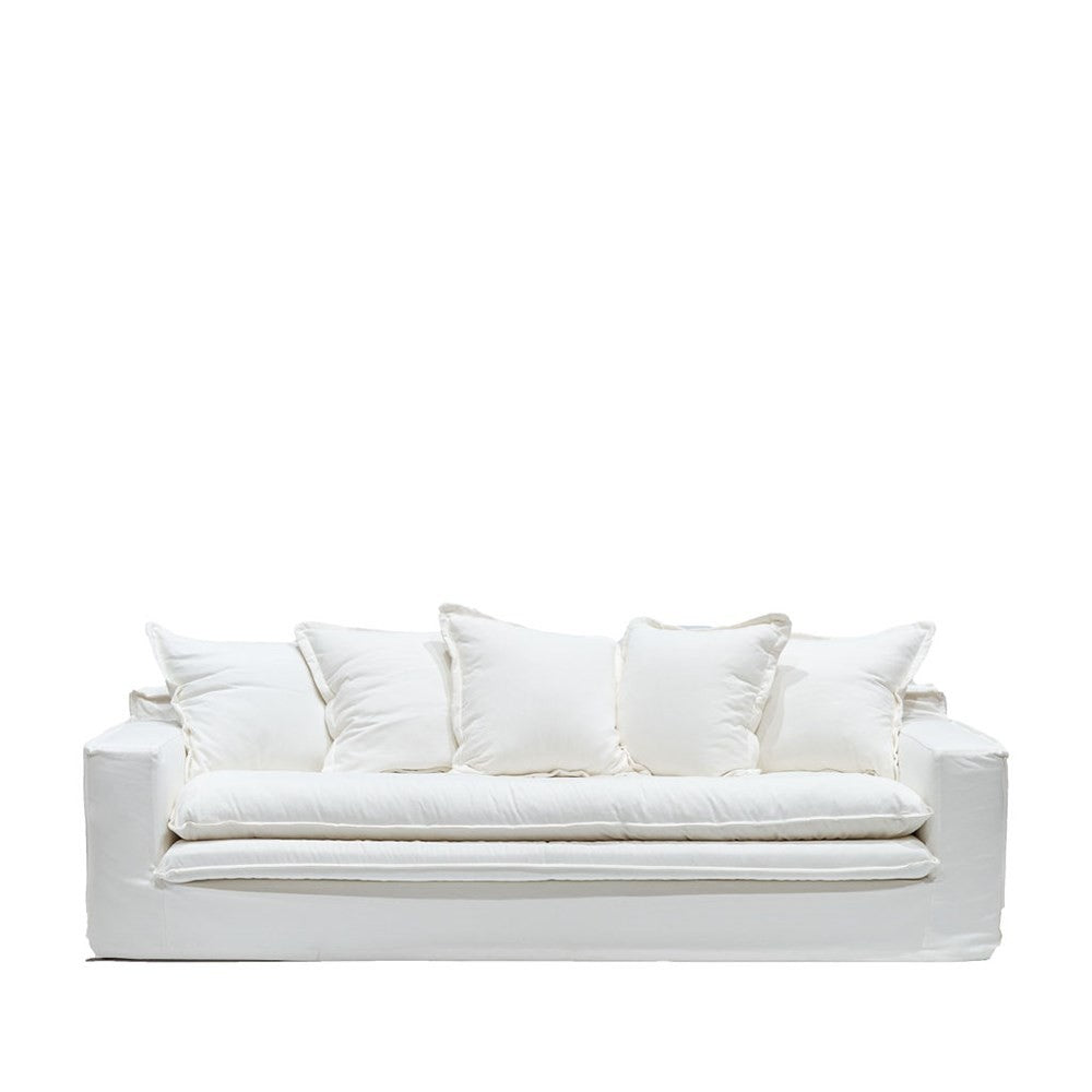 Keely 3 Seater Slipcover Sofa - White