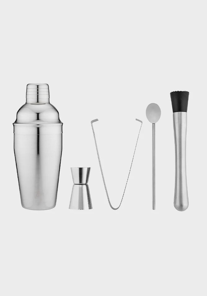 Aurora Silver 5pc Cocktail Set