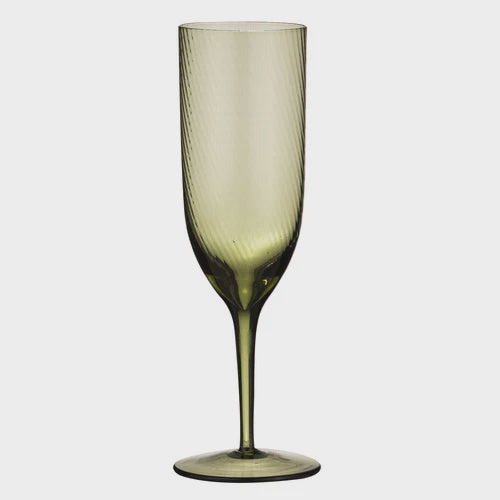Katrina Olive Green Champagne Flute
