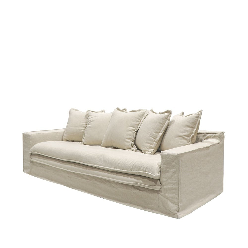 Keely 3 Seater Slipcover Sofa - Oatmeal