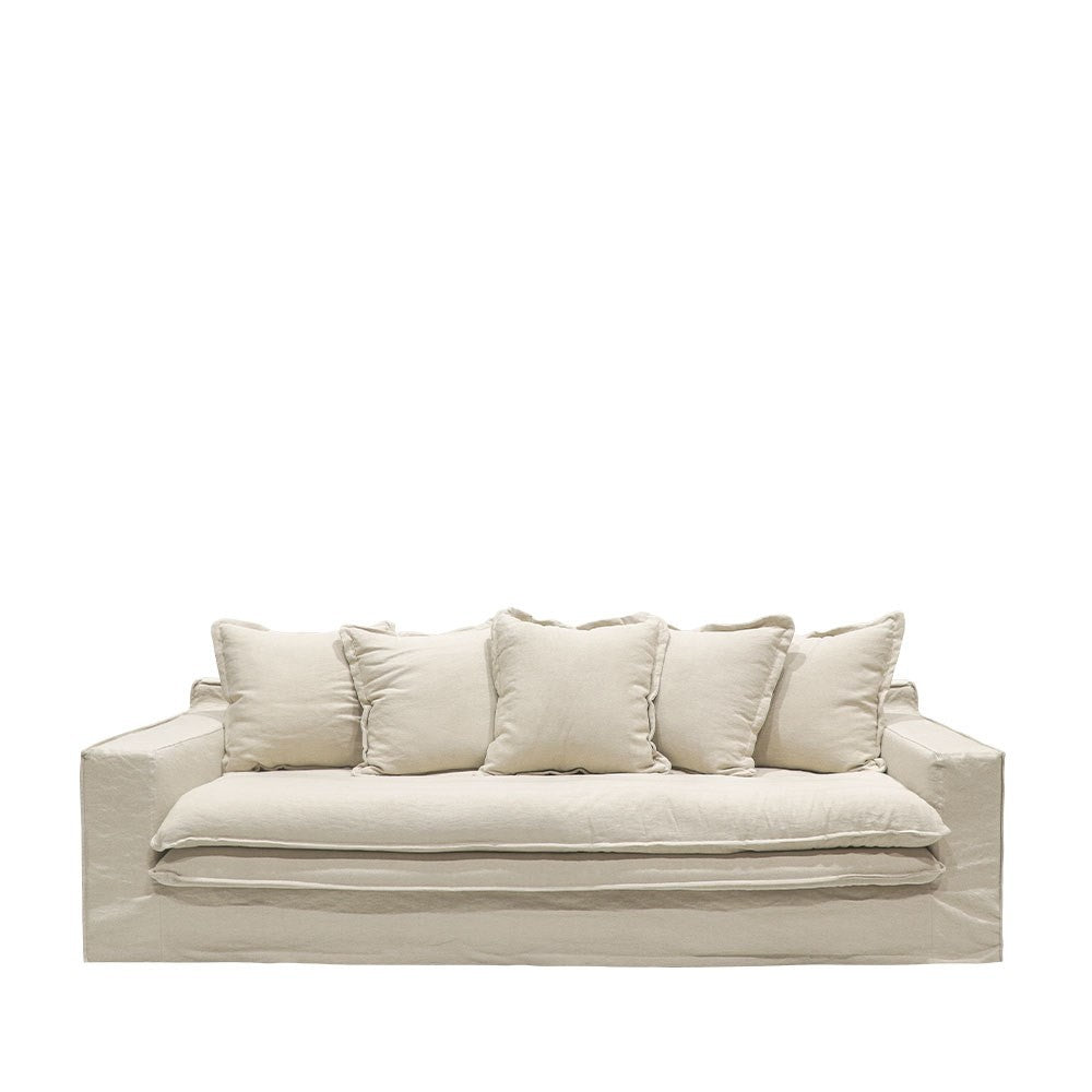 Keely 3 Seater Slipcover Sofa - Oatmeal